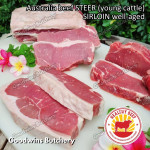 Beef Sirloin aged frozen STEER young cattle Australia HEALTHY BEEF whole cuts 2.6-3.0 kg/pc (price/kg) Striploin / New York Strip / Has Luar - IN STOCK